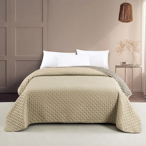 Κουβερλί King Size (260x240) 2 Όψεων Melinen Renzo Ecru/Grey