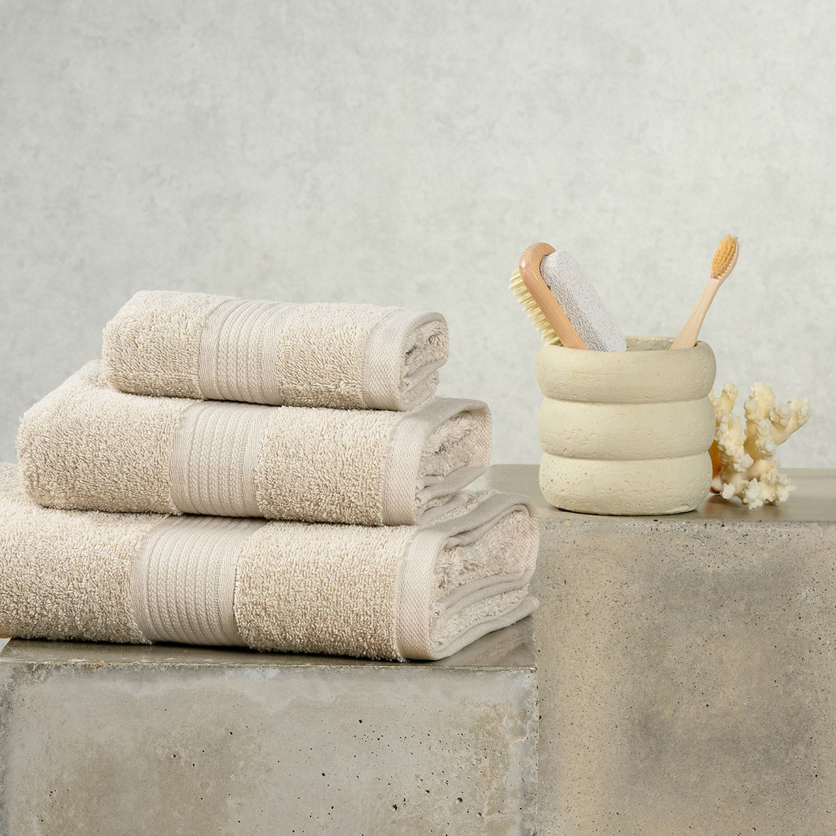 Πετσέτες Μπάνιου (Σετ 3τμχ) Melinen Kenzo Beige 450gsm