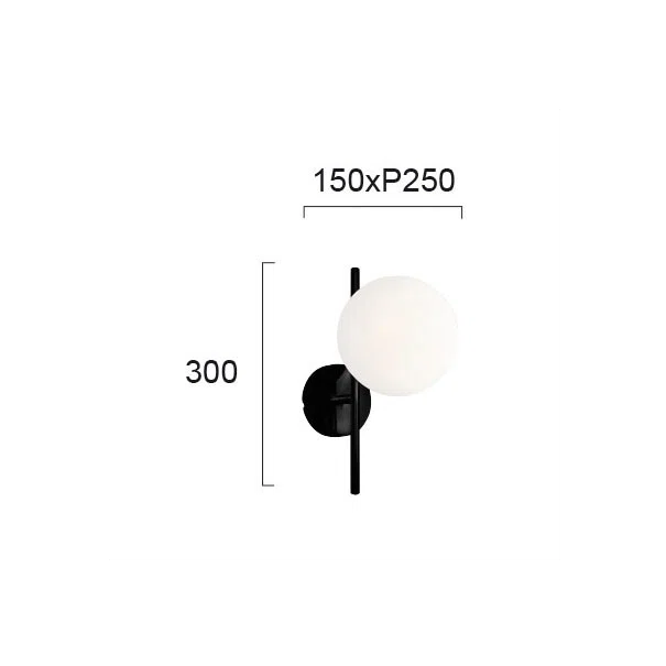 Απλίκα Τοίχου Viokef Floris Black 4260100