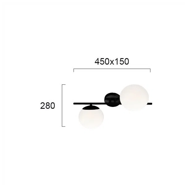 Απλίκα Τοίχου Viokef Floris Black 4260200