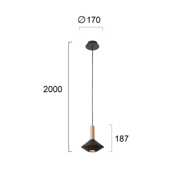 Φωτιστικό Οροφής Μονόφωτο Viokef Kona Black 4235101 Φωτιστικά Κρεμαστά Spitishop