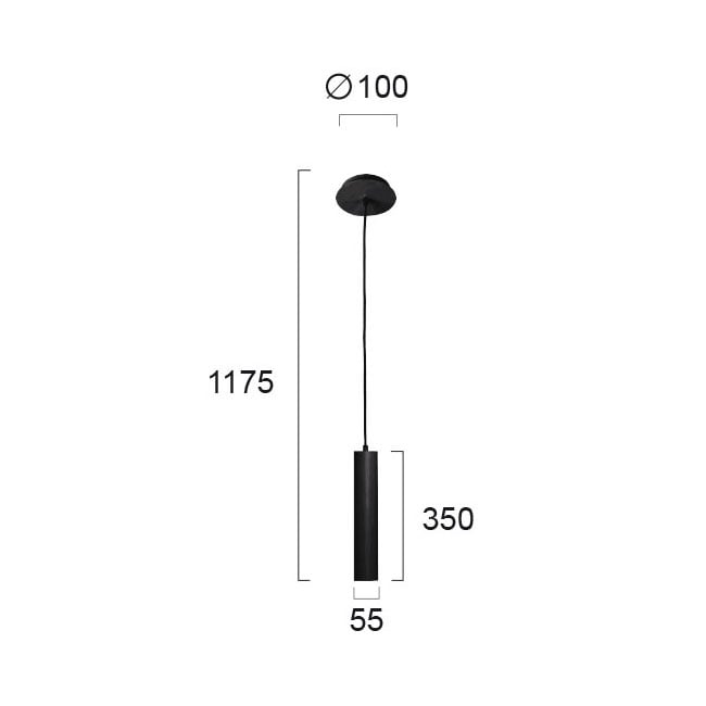 Φωτιστικό Οροφής Μονόφωτο Viokef Lesante Black 4144301 Φωτιστικά Κρεμαστά Spitishop