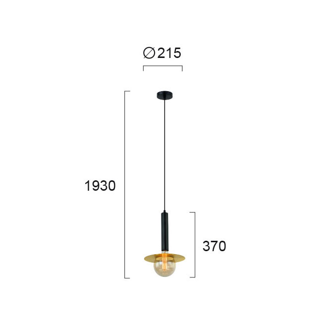 Φωτιστικό Οροφής Μονόφωτο Viokef Louis Black 4230500 Φωτιστικά Κρεμαστά Spitishop