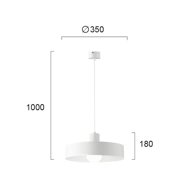 Φωτιστικό Οροφής Μονόφωτο Viokef Norton White 4184800 Φωτιστικά Κρεμαστά Spitishop