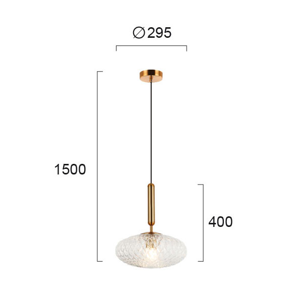 Φωτιστικό Οροφής Μονόφωτο Viokef Ester Transparent 4225600 Φωτιστικά Κρεμαστά Spitishop