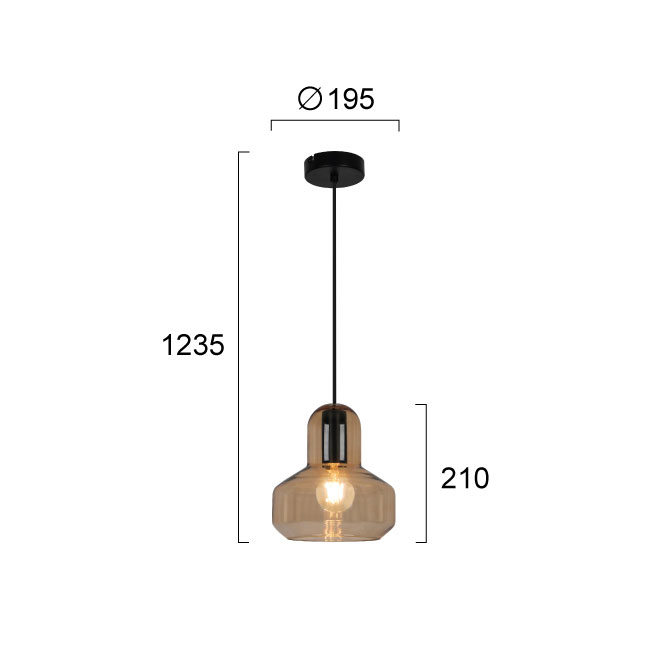 Φωτιστικό Οροφής Μονόφωτο Viokef Mandy 4295800 Φωτιστικά Κρεμαστά Spitishop