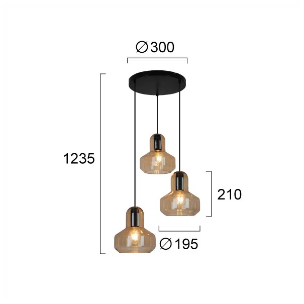 Φωτιστικό Οροφής Τρίφωτο Viokef Mandy 4296000