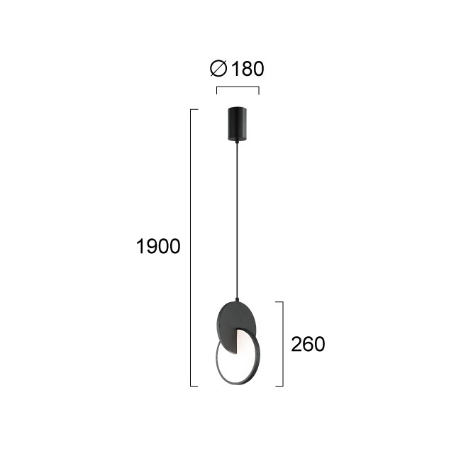 Φωτιστικό Οροφής Μονόφωτο Led Viokef Magic Black 4292401 Φωτιστικά Κρεμαστά Spitishop
