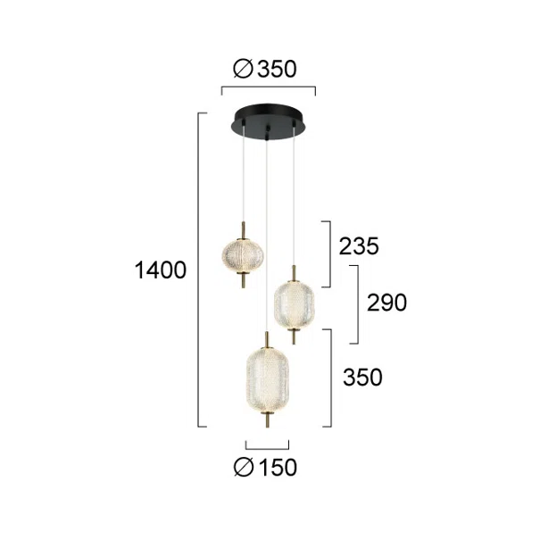 Φωτιστικό Οροφής Τρίφωτο LED Viokef Pellucid 4297700
