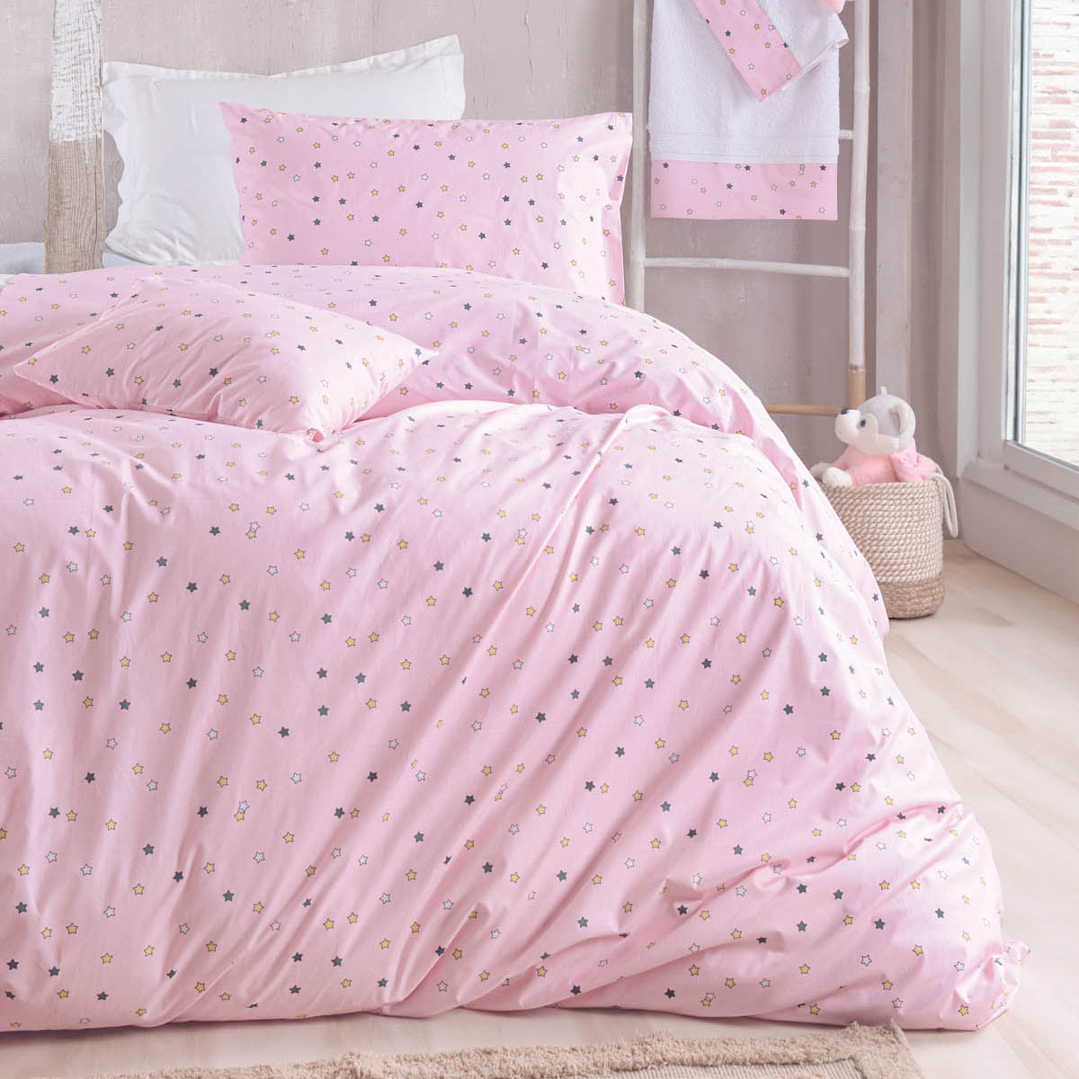 Παπλωματοθήκη Μονή (Σετ 160x250) Rythmos Symbol Blaze Pink