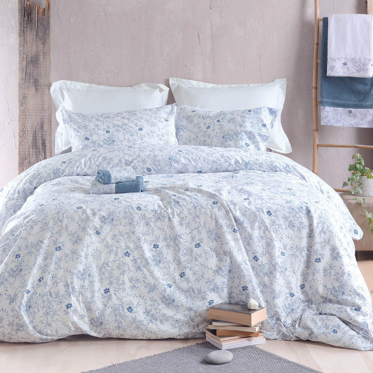 Πάπλωμα Μονό (Σετ 160x240) Rythmos Nova Ortensia Blue