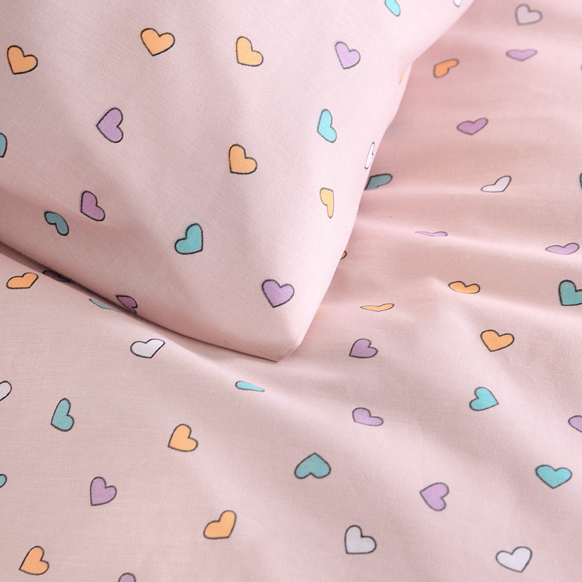 Πάπλωμα Κούνιας (110X150) Rythmos Tiny Heart Salmon Βρεφικά Προίκα Μωρού Παπλώματα Spitishop