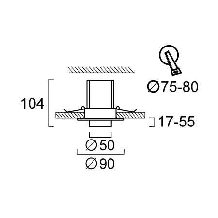 Σποτ Μονόφωτο Led Χωνευτό Viokef Gerer Black 4304701 Φωτιστικά Οροφής Κρεμαστά Spitishop