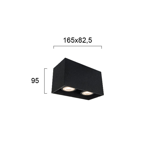 Σποτ Δίφωτο Viokef Dice Black 4279801 Φωτιστικά Οροφής Κρεμαστά Spitishop