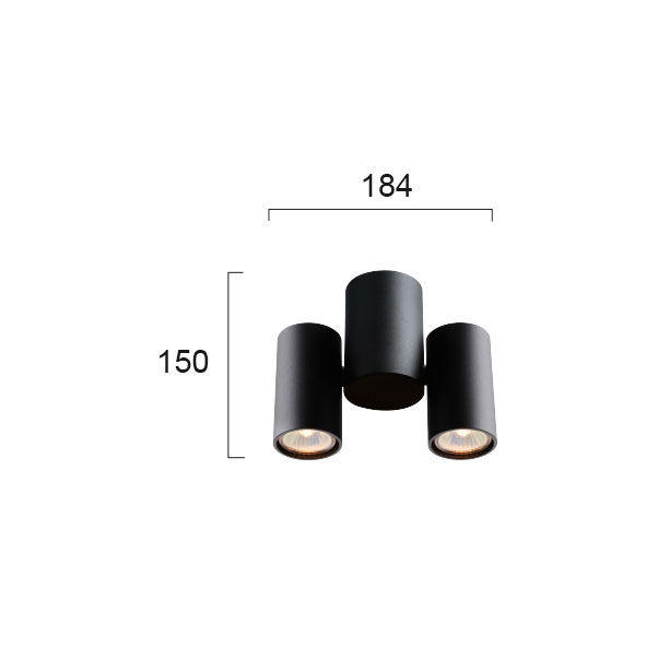 Σποτ Δίφωτο Viokef Nobby Black 4207901 Φωτιστικά Οροφής Κρεμαστά Spitishop