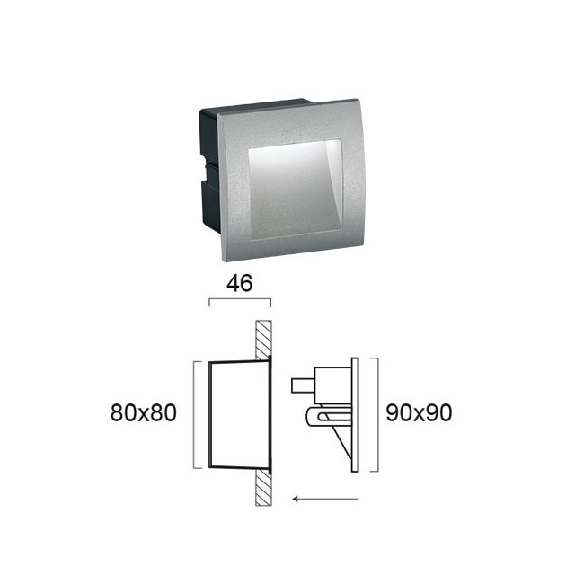 Απλίκα Led Εξωτερικού Χώρου Χωνευτή Viokef Riva Grey 4124800 Φωτιστικά Τοίχου Απλίκες Spitishop