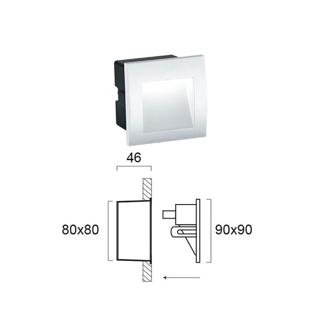 Απλίκα Led Εξωτερικού Χώρου Χωνευτή Viokef Riva White 4124801 Φωτιστικά Τοίχου Απλίκες Spitishop