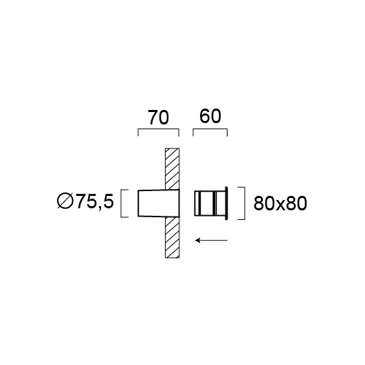 Απλίκα Led Εξωτερικού Χώρου Χωνευτή Viokef Serifos Square 4261200 Φωτιστικά Τοίχου Απλίκες Spitishop