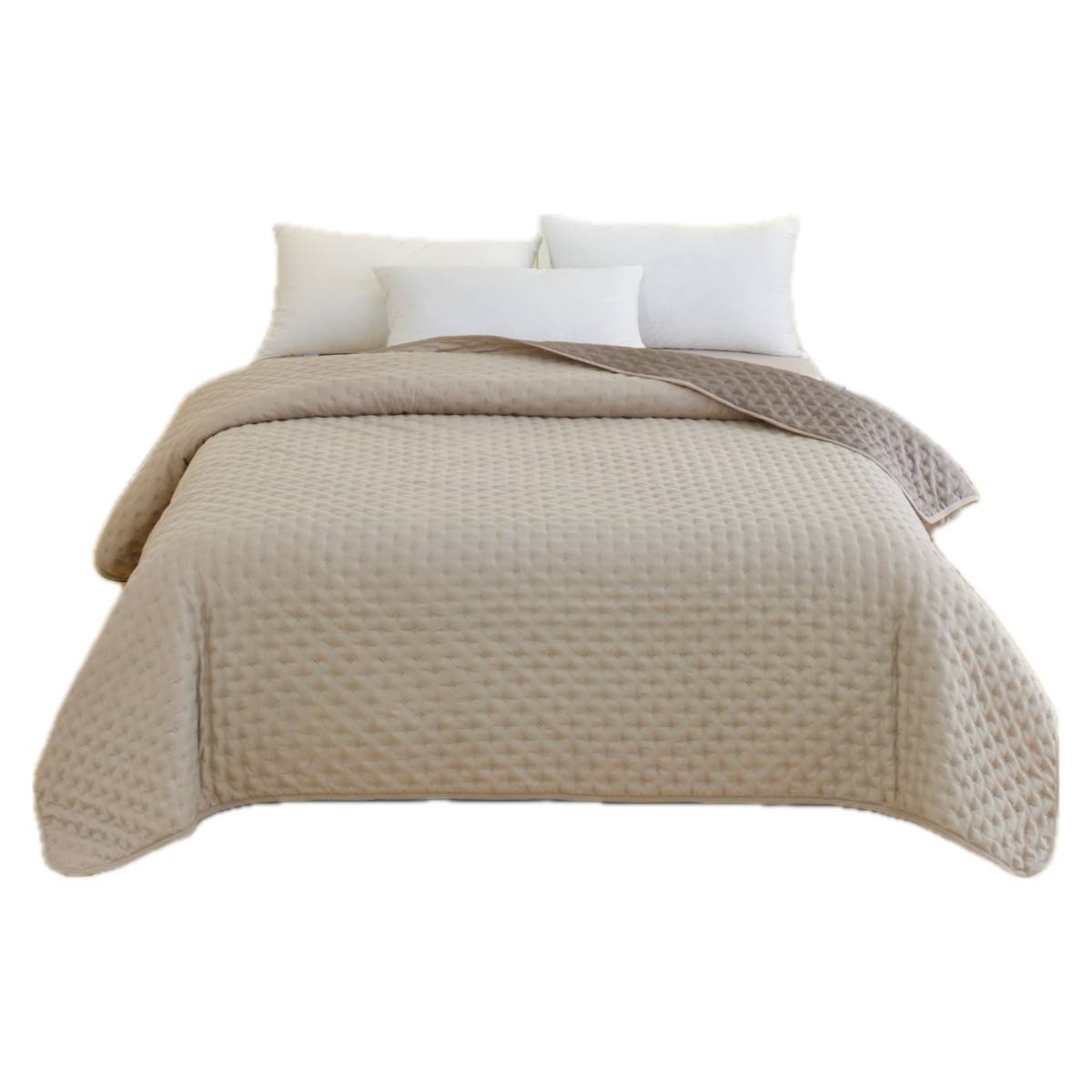 Κουβερλί 2 Όψεων (240x260) Hotel Ecru/Grey 100gsm 100% Microfiber
