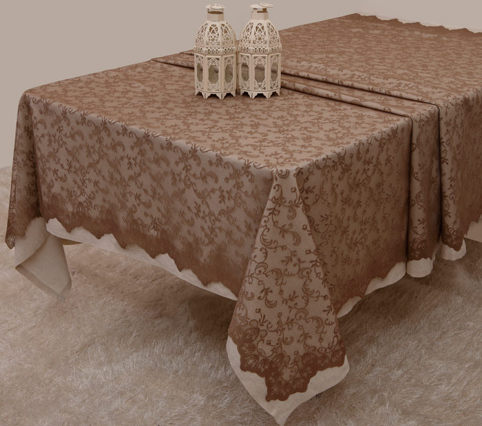 Τραπεζομάντηλο (160x160) Anna Riska Des 2331 Beige