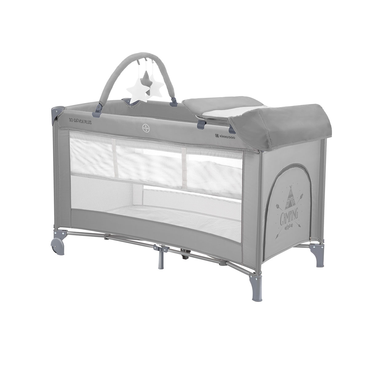 Παρκοκρέβατο 2 Θέσεων (0+ Μηνών/Έως 15kg) Kikka Boo So Gifted Plus Grey