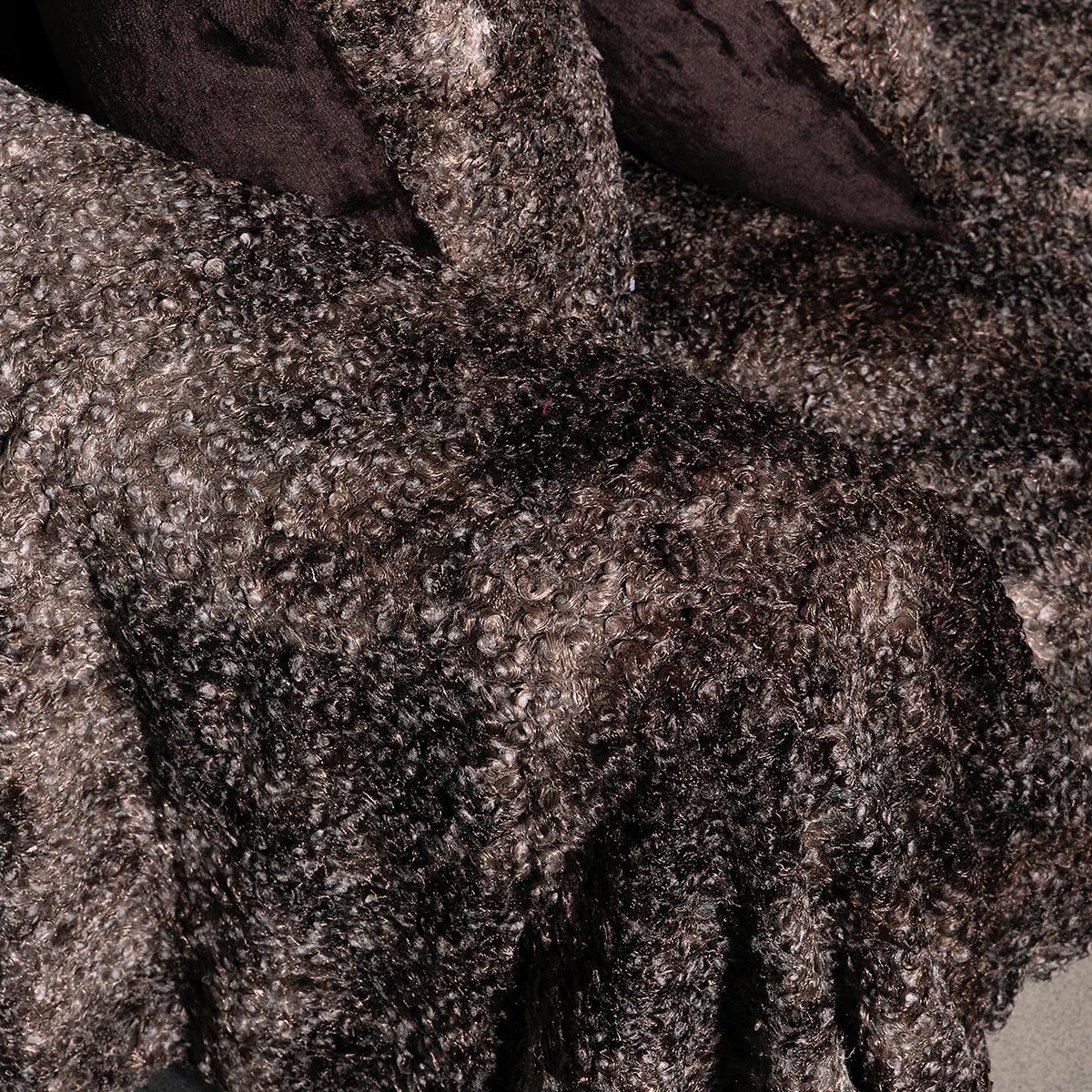 Ριχτάρι Καναπέ Διθέσιου Γούνινο (180x250) Silk Fashion Astrakan Brown