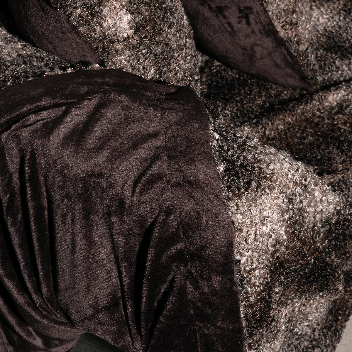 Ριχτάρι Καναπέ Διθέσιου Γούνινο (180X250) Silk Fashion Astrakan Brown Λευκά Είδη Σαλονιού Ριχτάρια Γούνινα Spitishop
