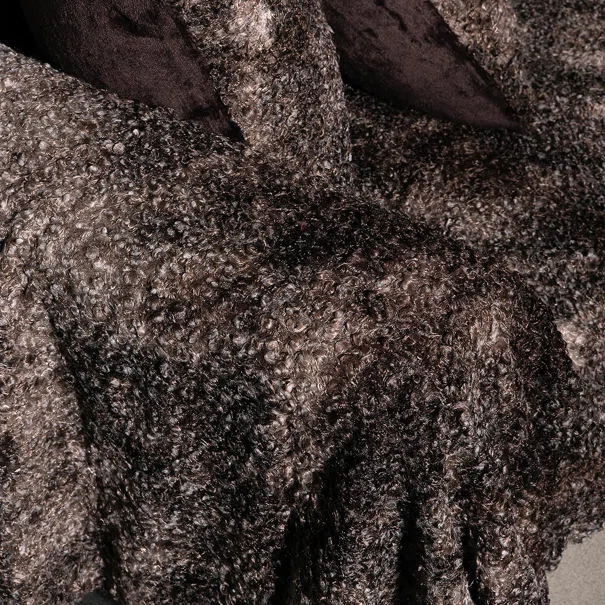 Ριχτάρι Καναπέ Τριθέσιου Γούνινο (180x320) Silk Fashion Astrakan Brown