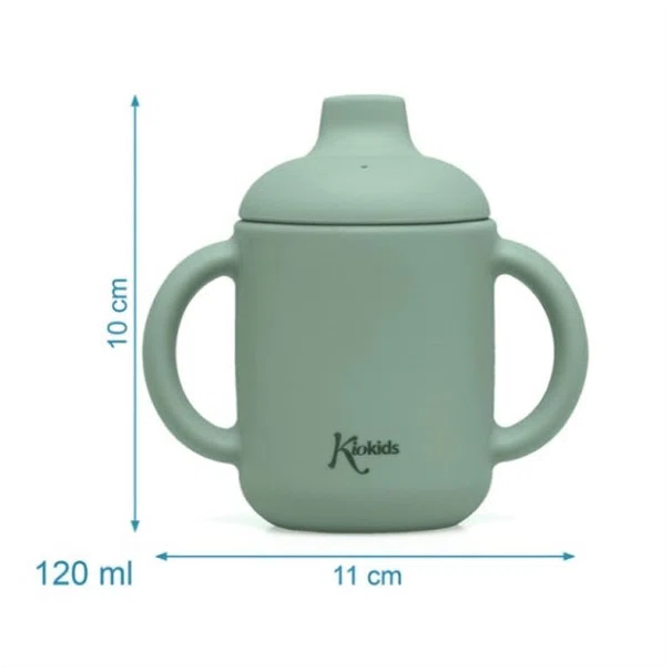 Ποτήρι Εκπαιδευτικό Σιλικόνης 120ml Kiokids Μέντα 3783