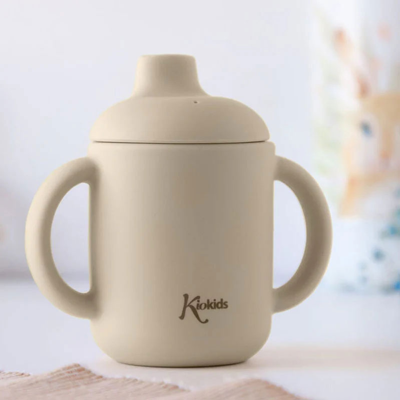 Ποτήρι Εκπαιδευτικό Σιλικόνης 120ml Kiokids Μπεζ 4253