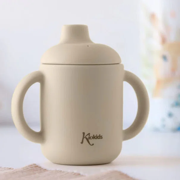 Ποτήρι Εκπαιδευτικό Σιλικόνης 120ml Kiokids Μπεζ 4253