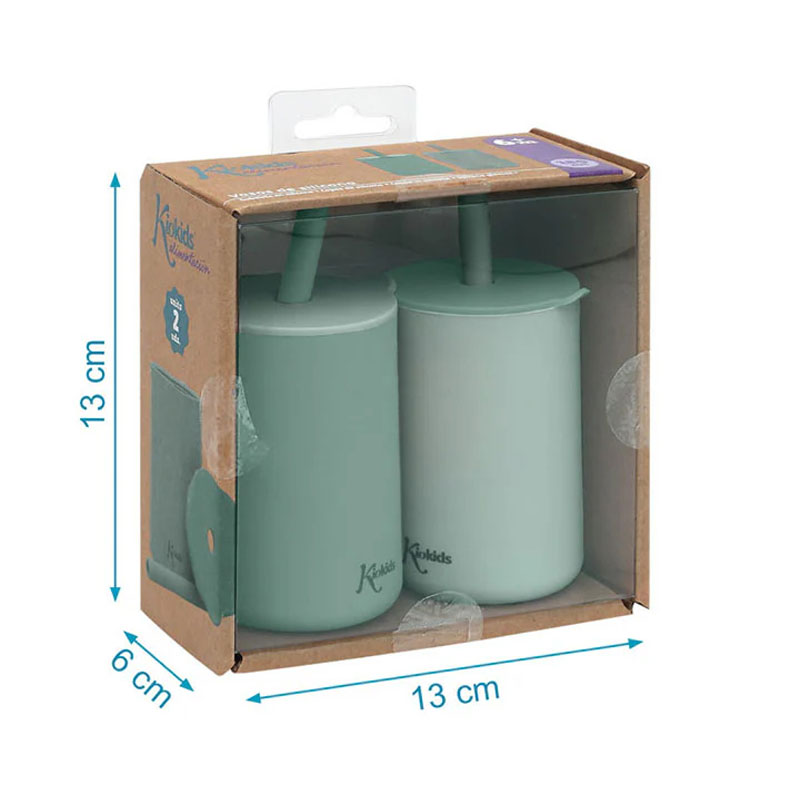 Ποτήρια Εκπαιδευτικά 180Ml με Καλαμάκι (Σετ 2Τμχ) Kiokids Μέντα 3804 Παιδικά Είδη Φαγητού & Αξεσουάρ Σερβιρίσματος Εκπαίδευσης Spitishop