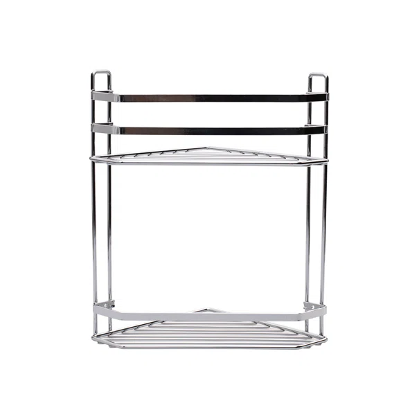 Γωνιακή Ραφιέρα Μπάνιου Διπλή (20.2x20.2x31.7) Estia Elegant Chrome 02-6457