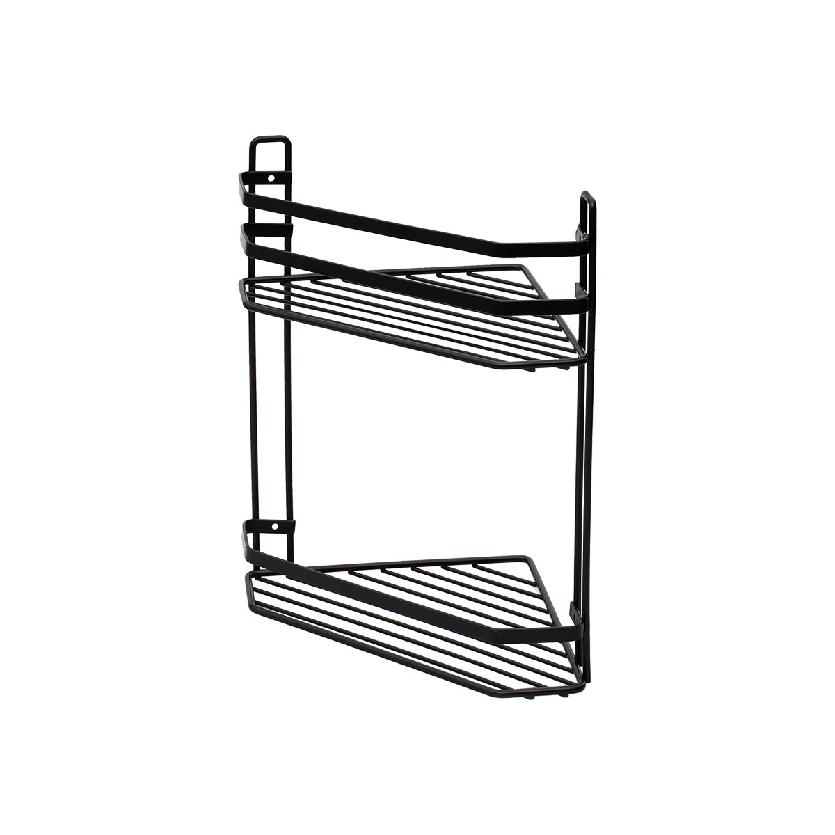 Γωνιακή Ραφιέρα Μπάνιου Διπλή (27.7x18.1x31.7) Estia Elegant Black 02-6471