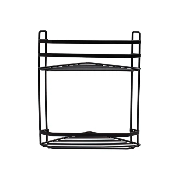 Γωνιακή Ραφιέρα Μπάνιου Διπλή (27.7x18.1x31.7) Estia Elegant Black 02-6471