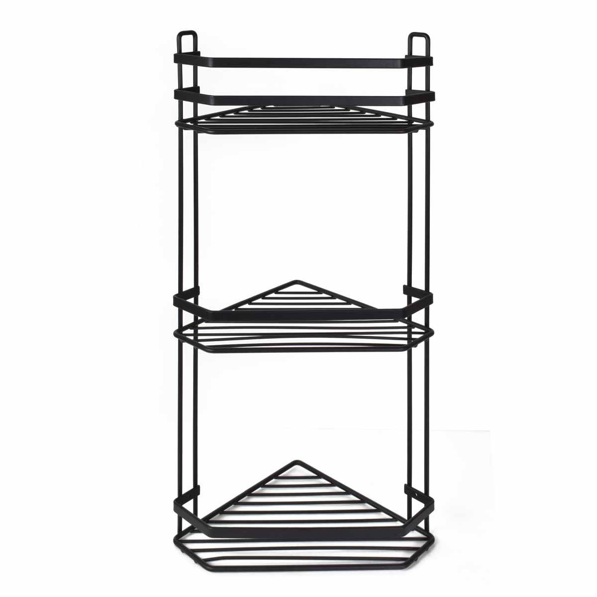 Γωνιακή Ραφιέρα Μπάνιου Τριπλή (27.7x18.1x53.9) Estia Elegant Black 02-6488