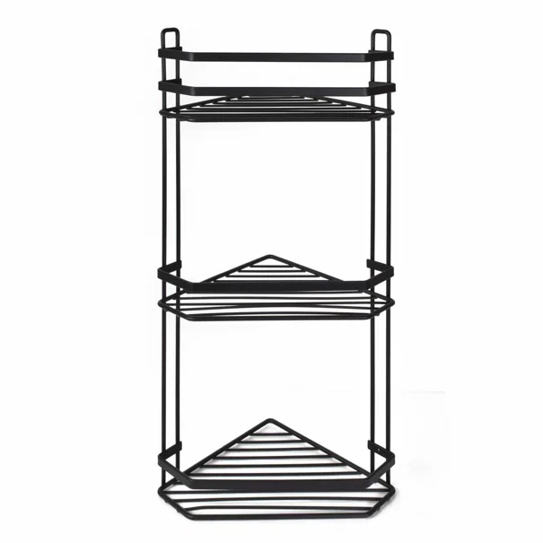 Γωνιακή Ραφιέρα Μπάνιου Τριπλή (27.7x18.1x53.9) Estia Elegant Black 02-6488