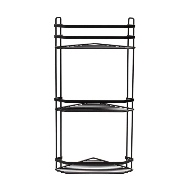 Γωνιακή Ραφιέρα Μπάνιου Τριπλή (27.7x18.1x53.9) Estia Elegant Black 02-6488