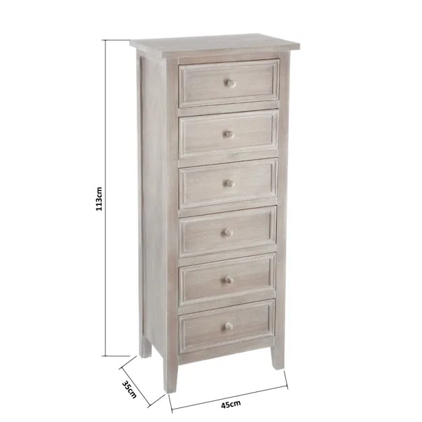 Συρταριέρα 6 Θέσεων (45x35x113) A-S Charme Natural 102214C