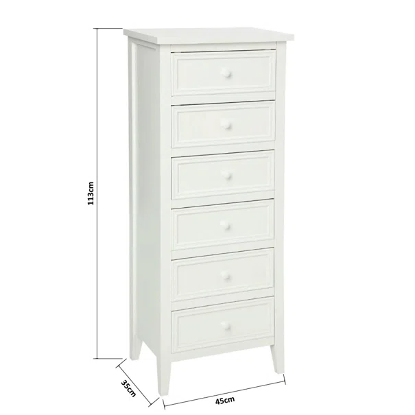 Συρταριέρα 6 Θέσεων (45x35x113) A-S Charme White 102214B