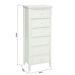 Συρταριέρα 6 Θέσεων (45x35x113) A-S Charme White 102214B