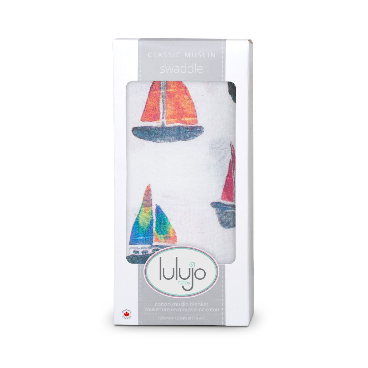 Μουσελίνα Πάνα Αγκαλιάς (120X120) Lulujo Sailboats Lj428 Βρεφικά Προίκα Μωρού Πάνες - Σελτεδάκια Spitishop