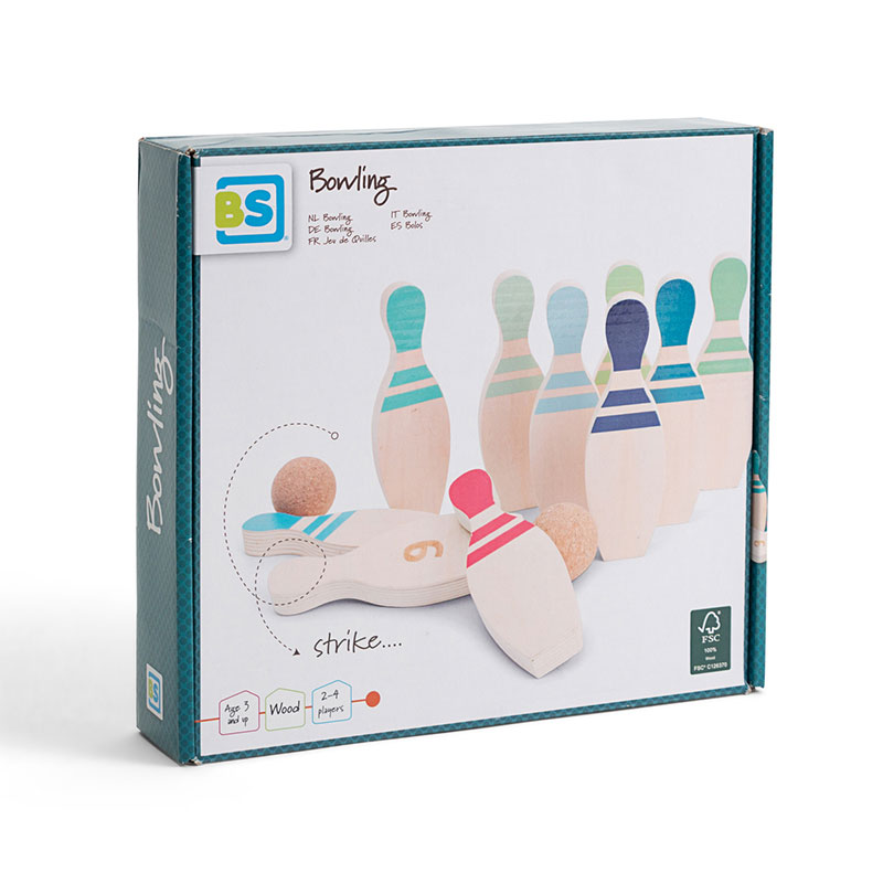Ξύλινο Παιχνίδι Bs Toys Bowling με Ξύλινες Κορίνες Ga463 Παιχνίδια Ξύλινα Spitishop