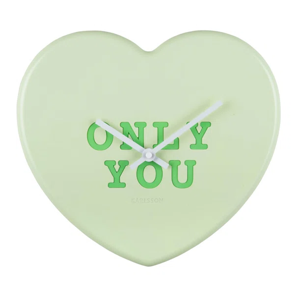 Ρολόι Τοίχου (27x6x30) Karlsson Heart Candy Soft Green
