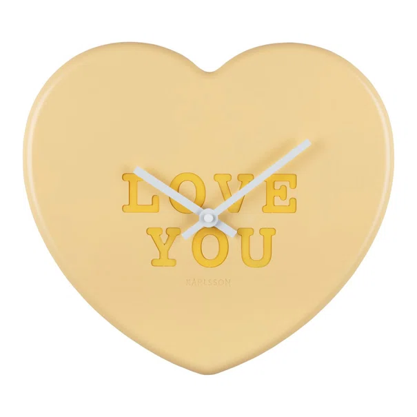 Ρολόι Τοίχου (27x6x30) Karlsson Heart Candy Soft Yellow