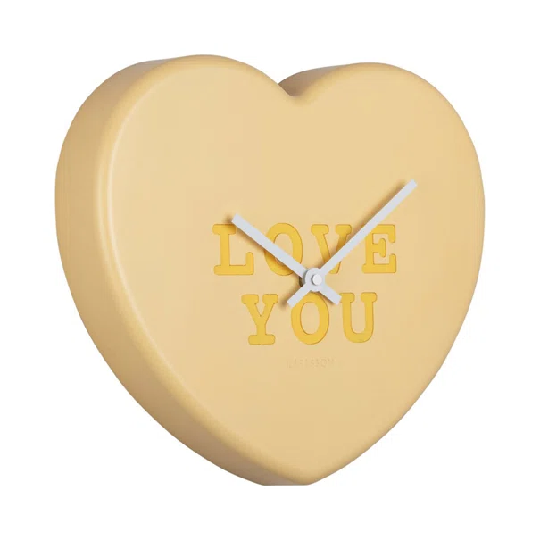 Ρολόι Τοίχου (27x6x30) Karlsson Heart Candy Soft Yellow