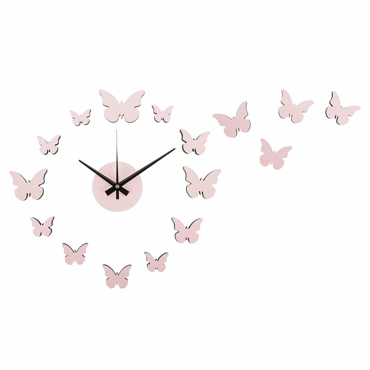 Ρολόι Τοίχου Αυτοκόλλητο (Φ35) Karlsson DIY Butterfly S.Pink