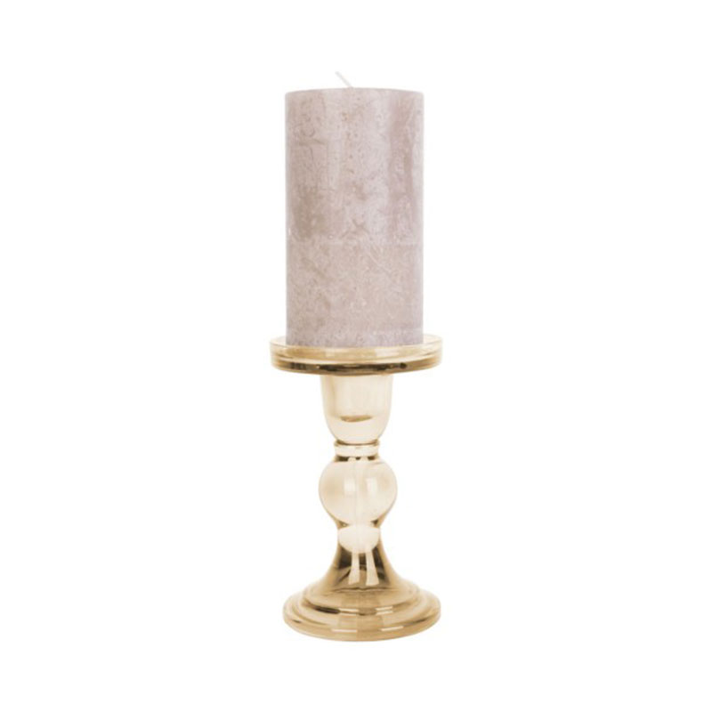 Κηροπήγιο (Φ8.5x14) Present Time By Octopus Glass Art Sand Brown