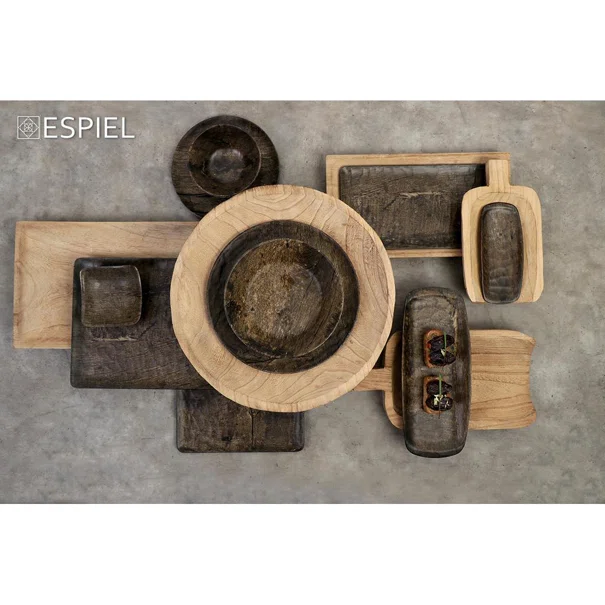 Διακοσμητικό Μπολ (Φ27x7.5) Tria By Espiel Pine Wood HWB788K24-6