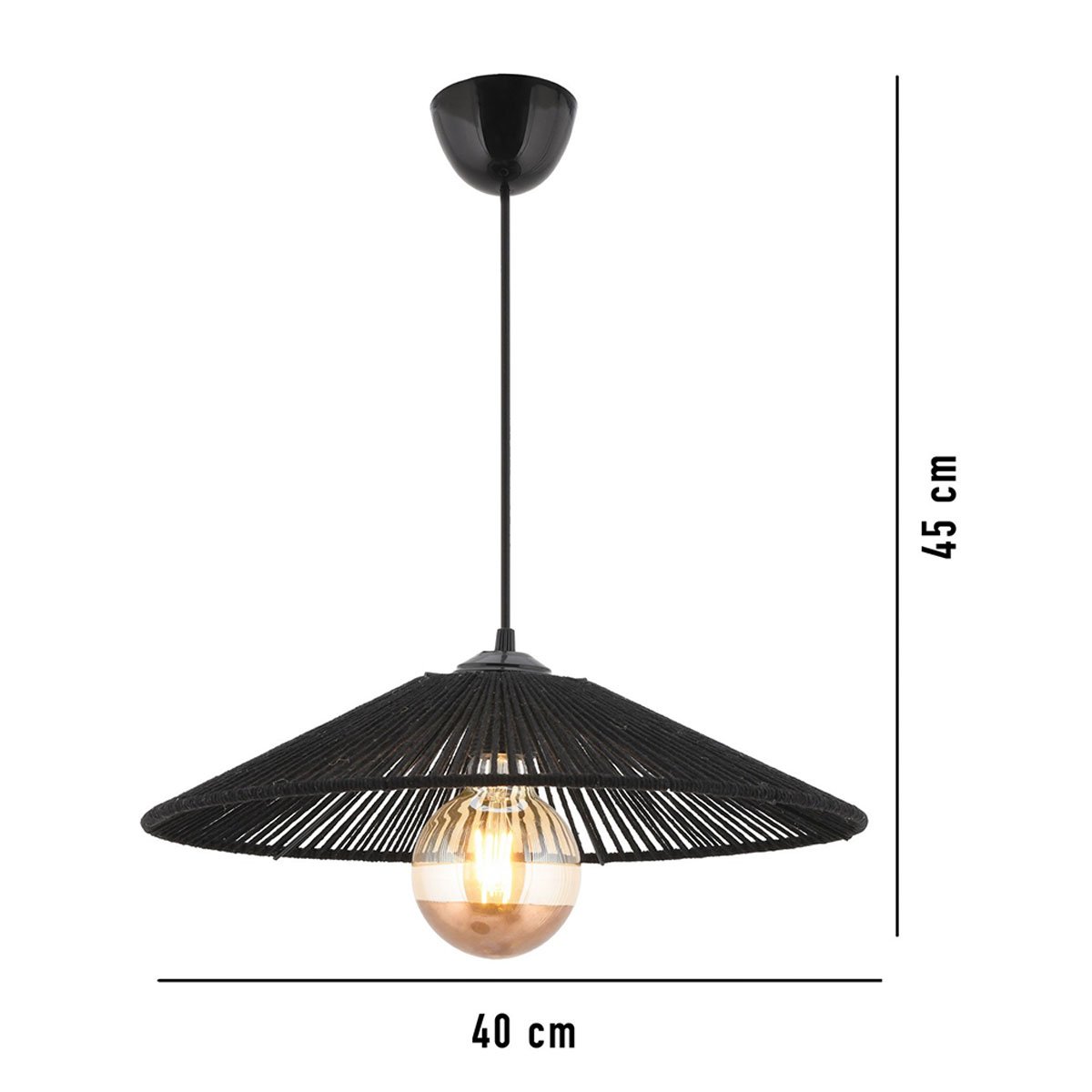 Φωτιστικό Οροφής Μονόφωτο A-G Merten 390Flh1835 Black Φωτιστικά Κρεμαστά Spitishop
